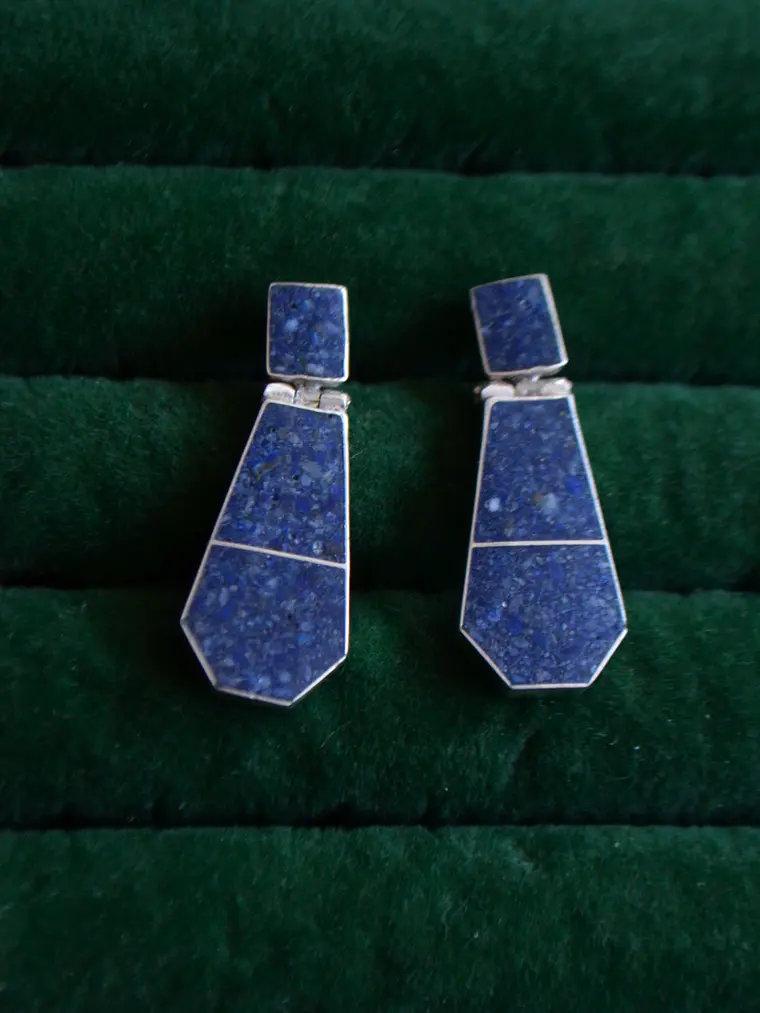 Aros Equilibrio Cielo Andino Lapislázuli - Hecho a mano 3