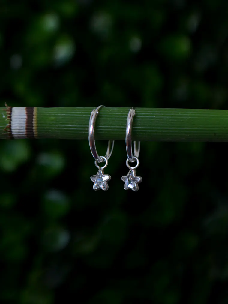 Argollas 12mm Estrellas Circón 1