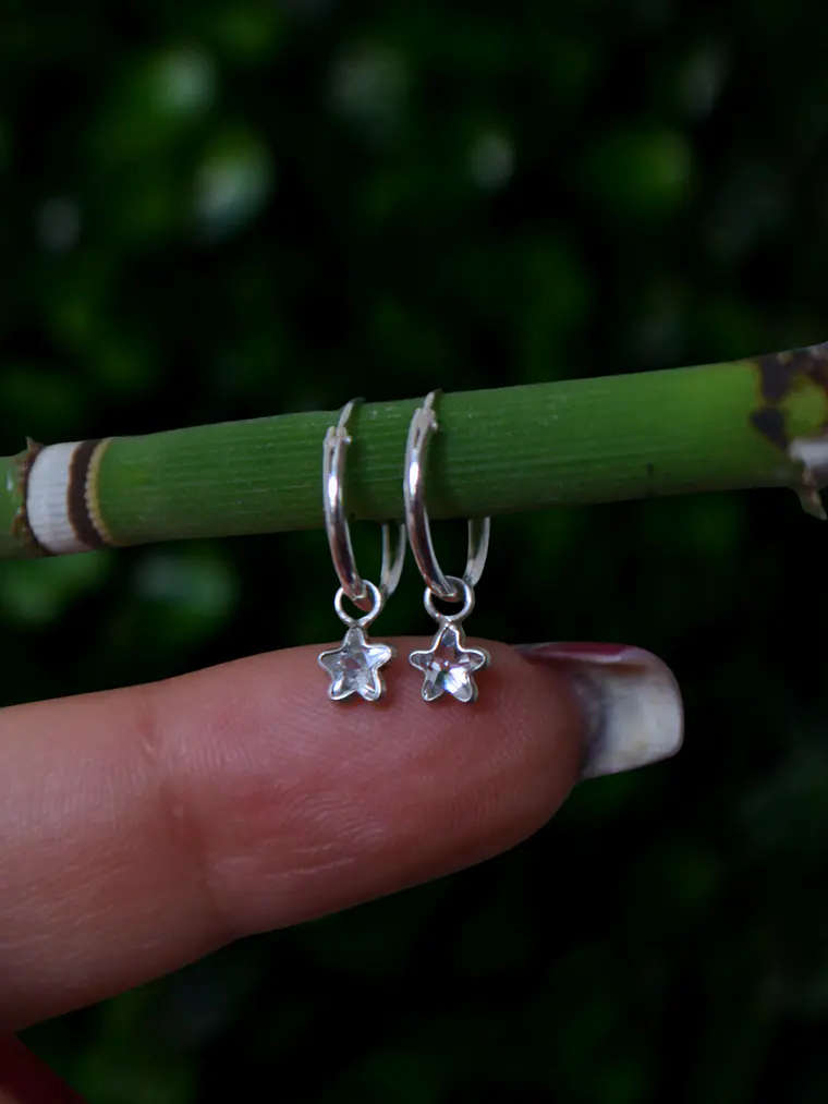 Argollas 12mm Estrellas Circón 3