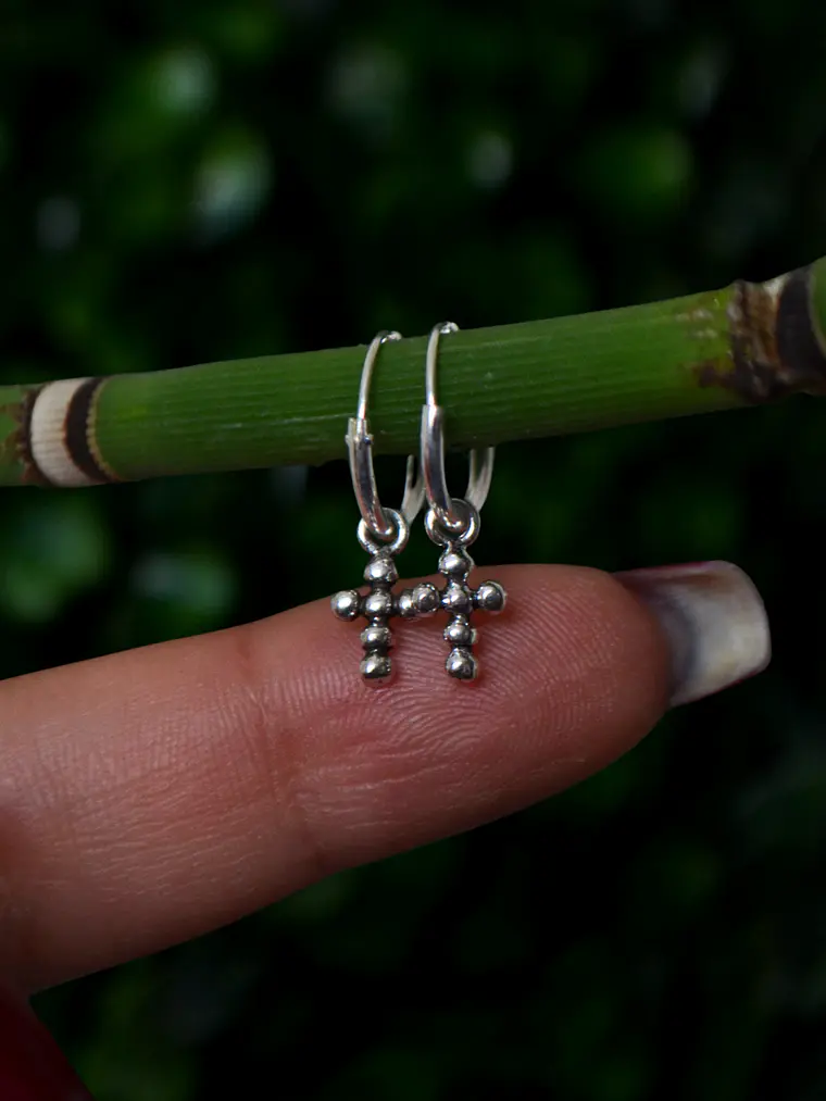 Argollas 12mm Cruz Esferas 2