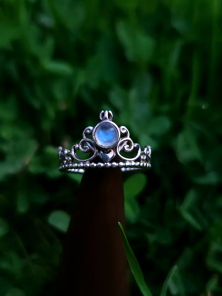 Anillo Corona Piedra Luna 1