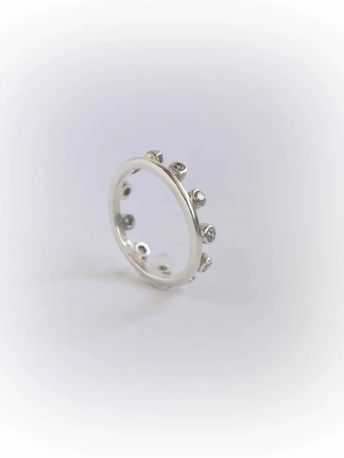 Anillo Corona Topacio Blanco 1