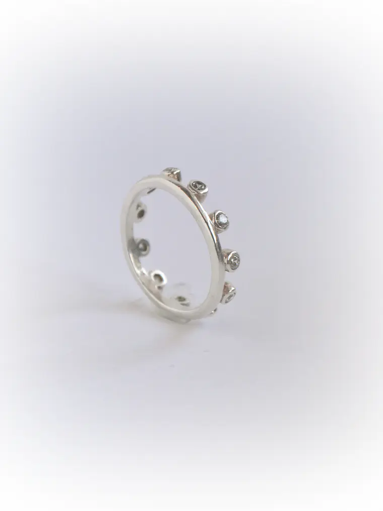 Anillo Corona Topacio Blanco 1
