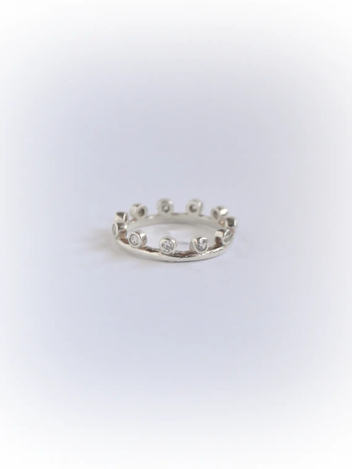 Anillo Corona Topacio Blanco 2