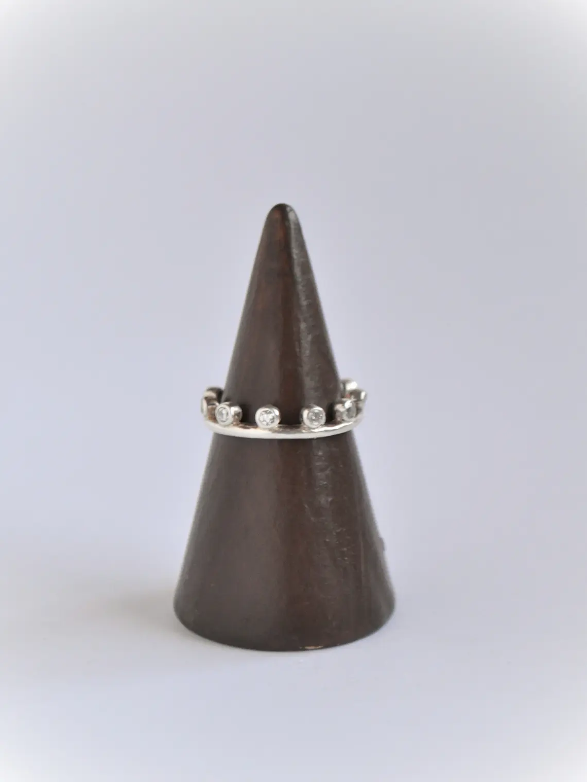 Anillo Corona Topacio Blanco 3