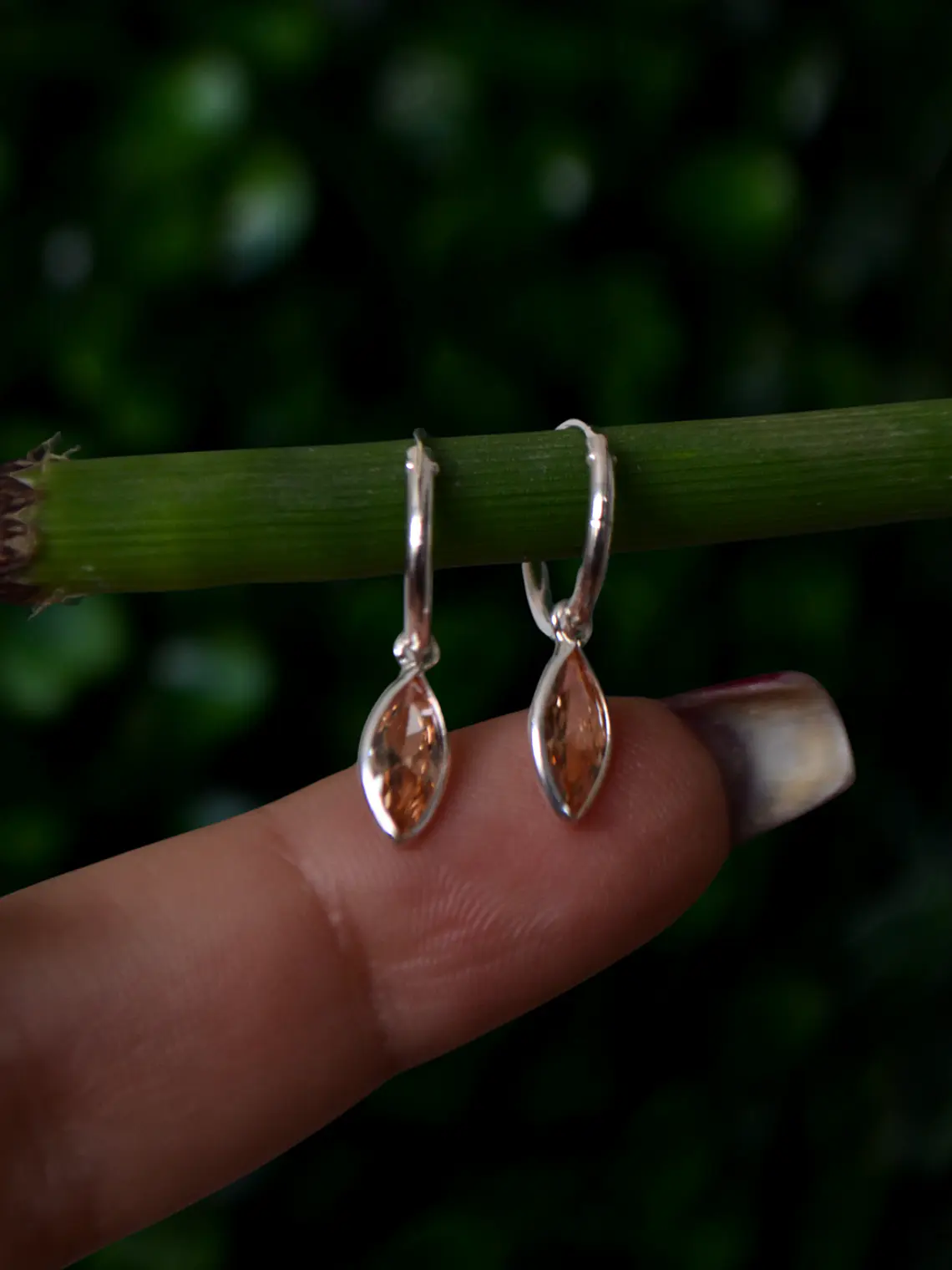 Argollas﻿ 12mm﻿ Circón Ámbar  3