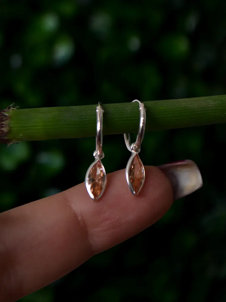 Argollas﻿ 12mm﻿ Circón Ámbar  3