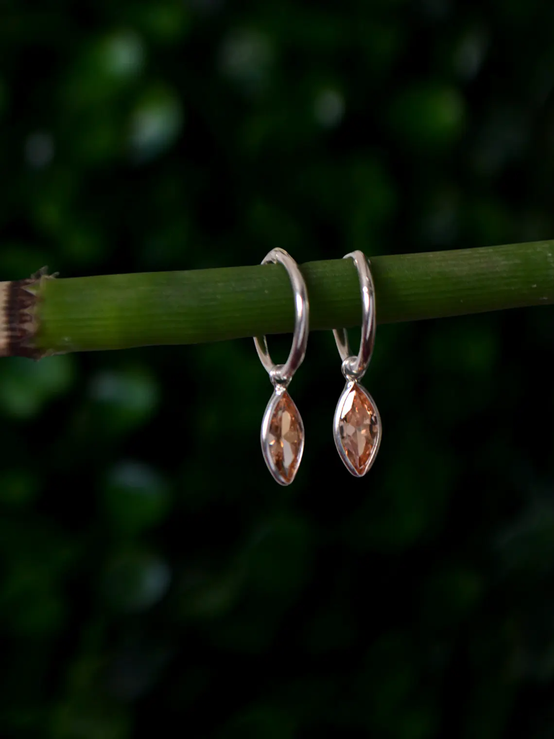 Argollas﻿ 12mm﻿ Circón Ámbar  1