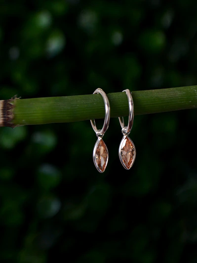 Argollas﻿ 12mm﻿ Circón Ámbar 