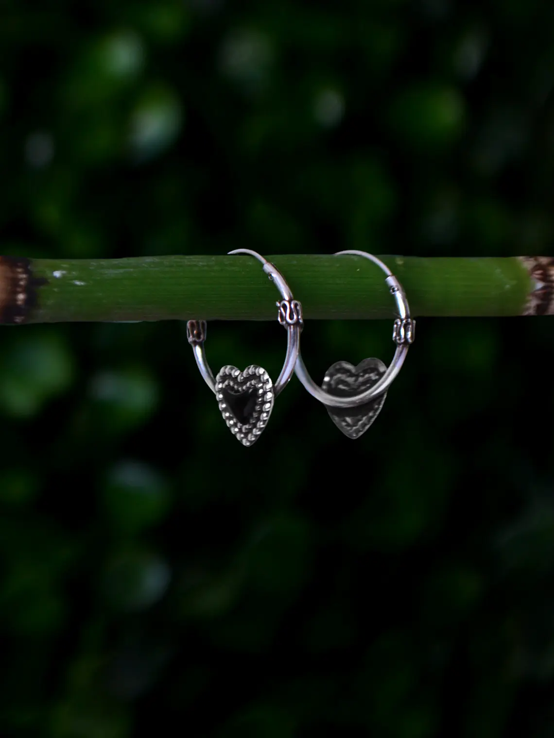 Argollas﻿ Bali 16mm Corazon Negro 1