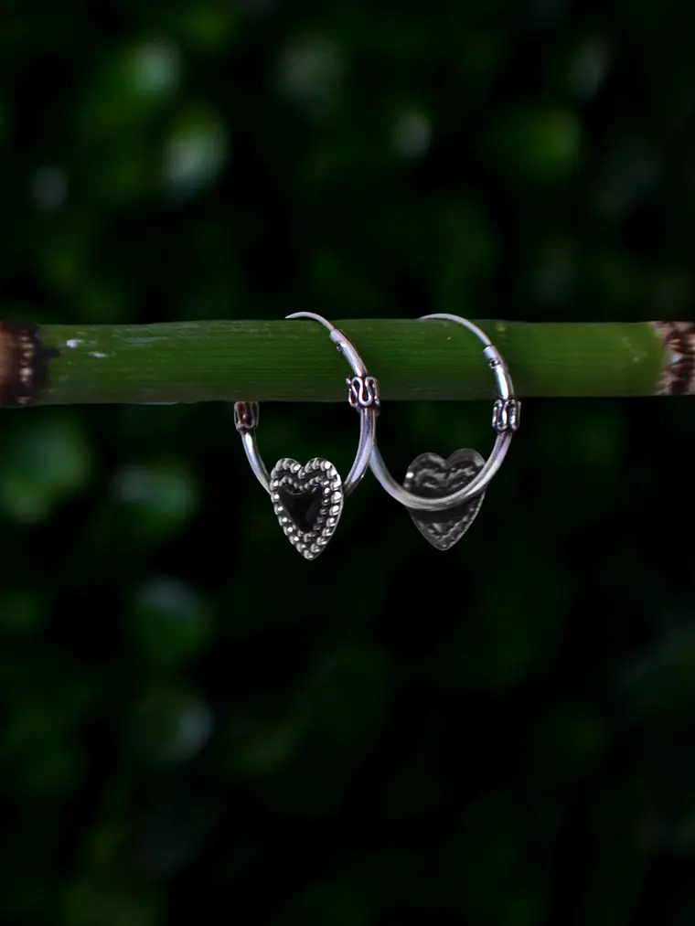 Argollas﻿ Bali 16mm Corazon Negro 1