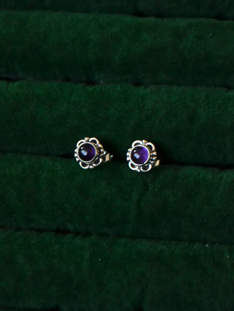 Aros Flor Amatista 1