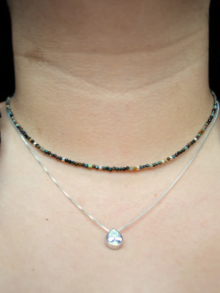 Collar Mostacillas Crisocola 1