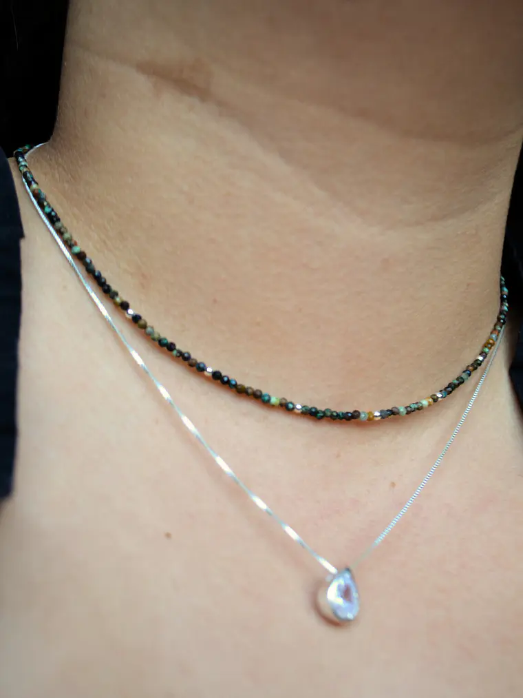 Collar Mostacillas Crisocola 2