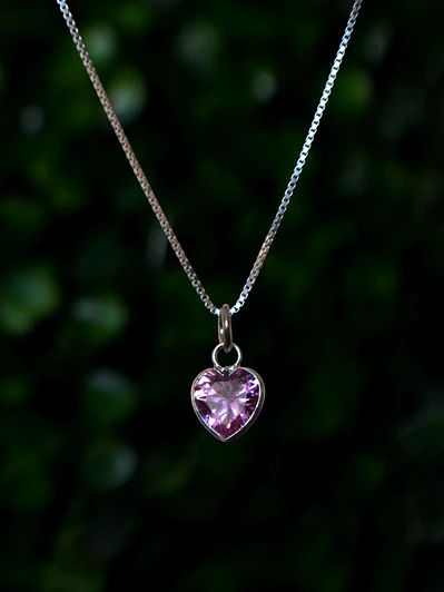 Colgante Punto de Luz Corazón Rosa