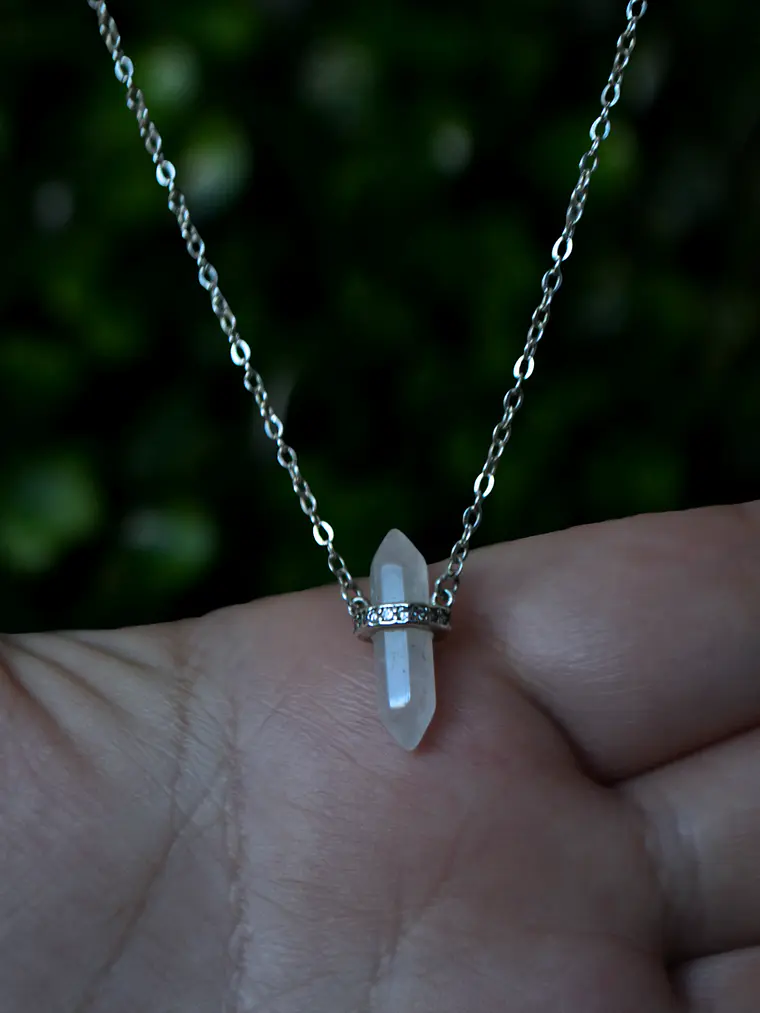 Collar Punta Cuarzo Cristal y Circones 2