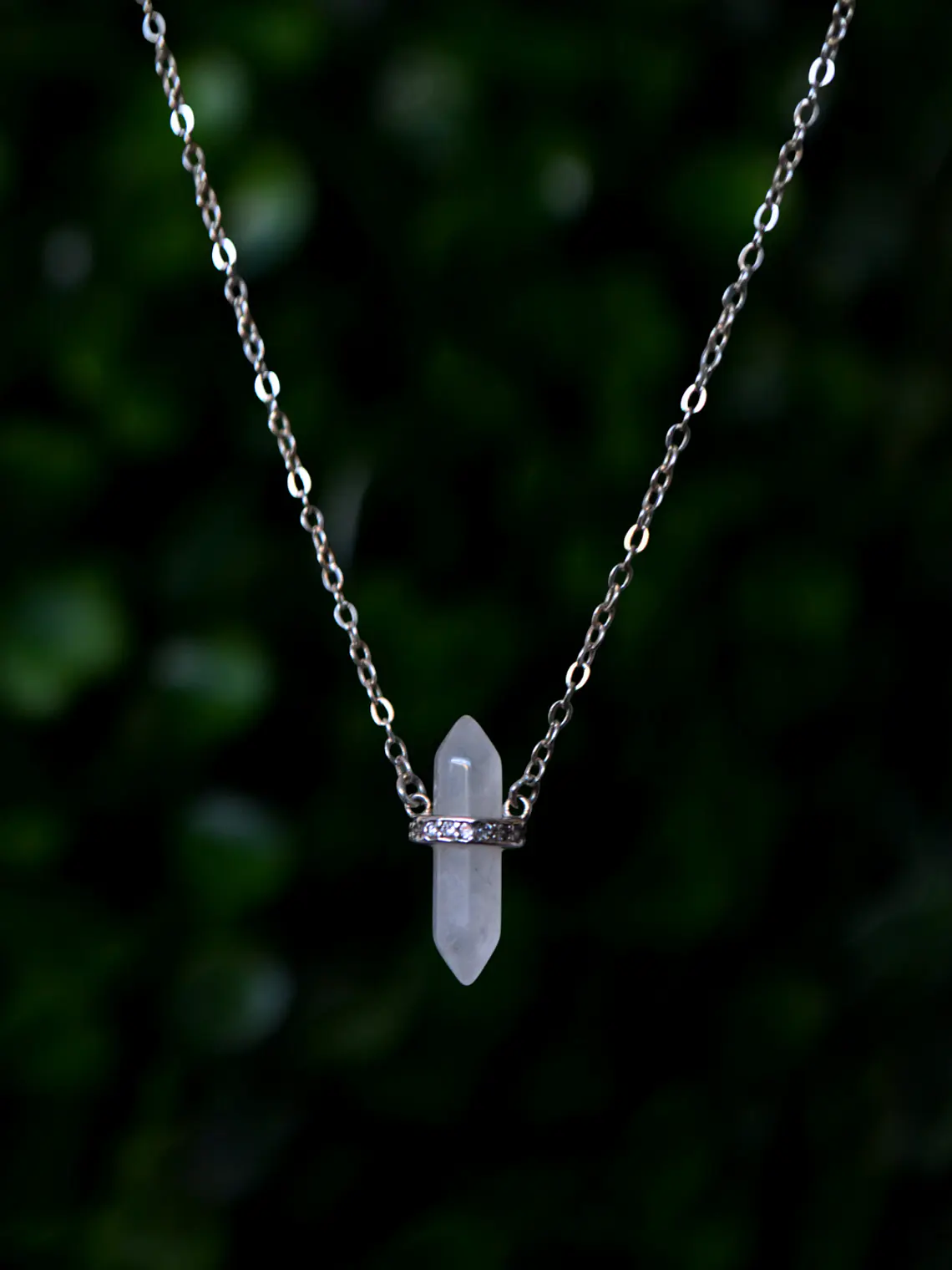 Collar Punta Cuarzo Cristal y Circones 1