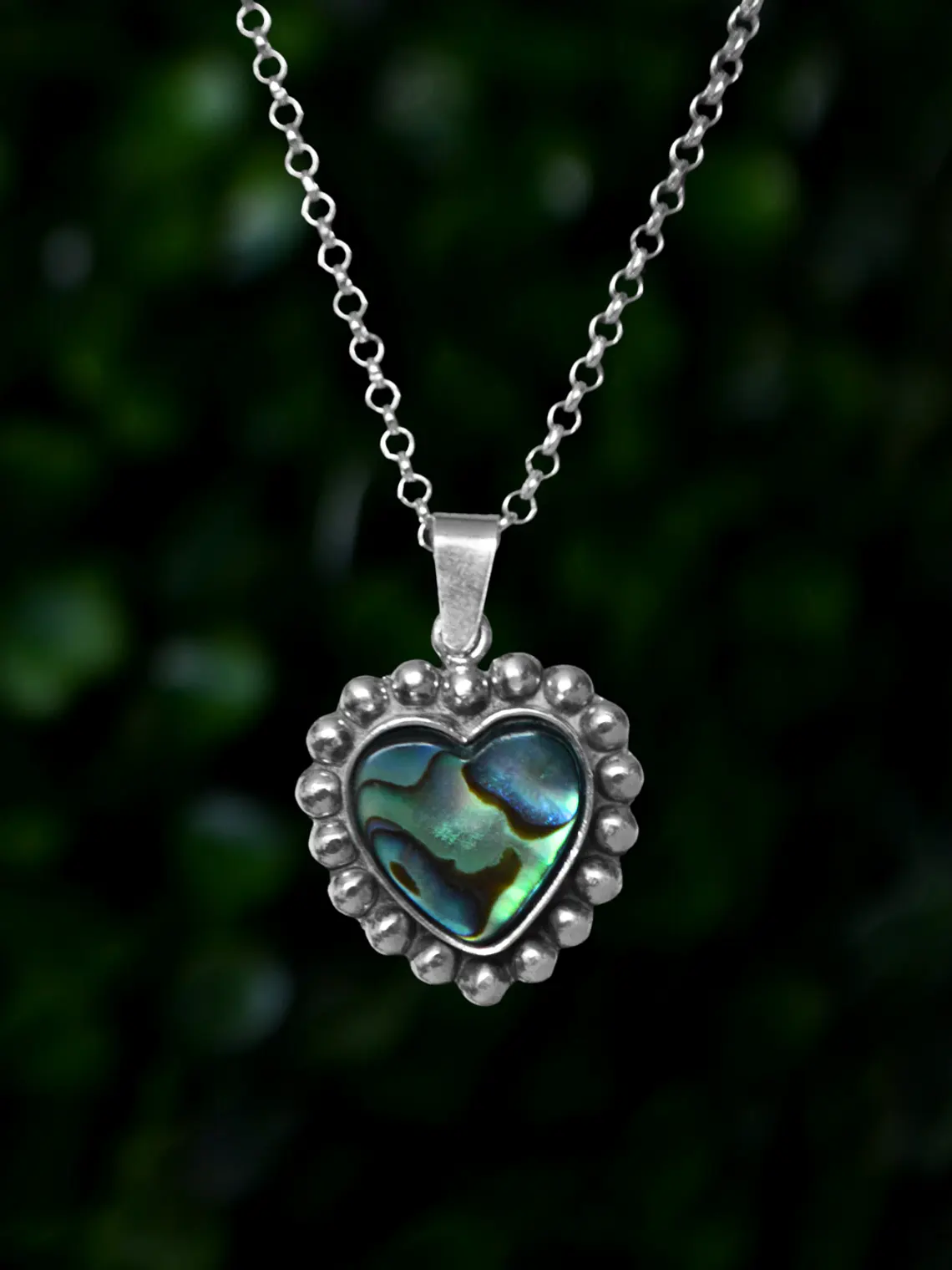 Colgante Corazón Esferas Abalone 3