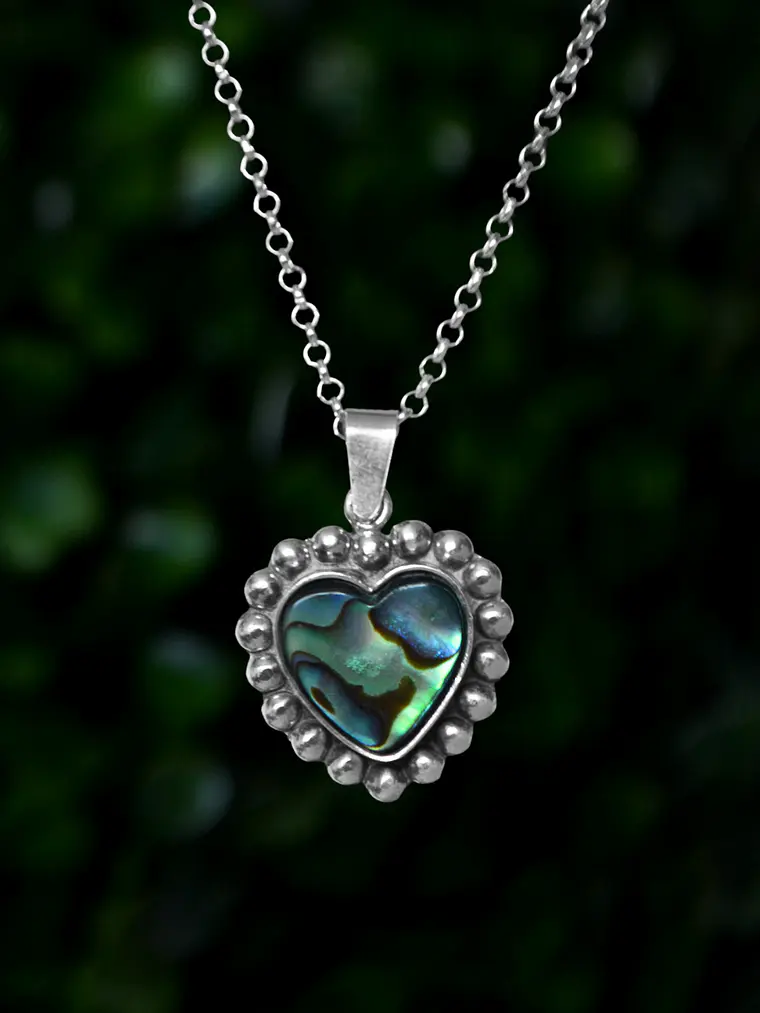 Colgante Corazón Esferas Abalone 3