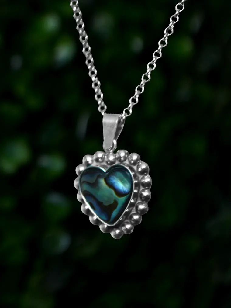 Colgante Corazón Esferas Abalone 4
