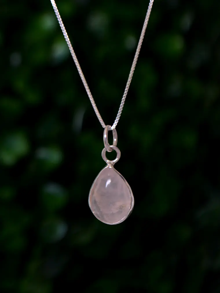 Colgante Gota Cuarzo Rosa 1