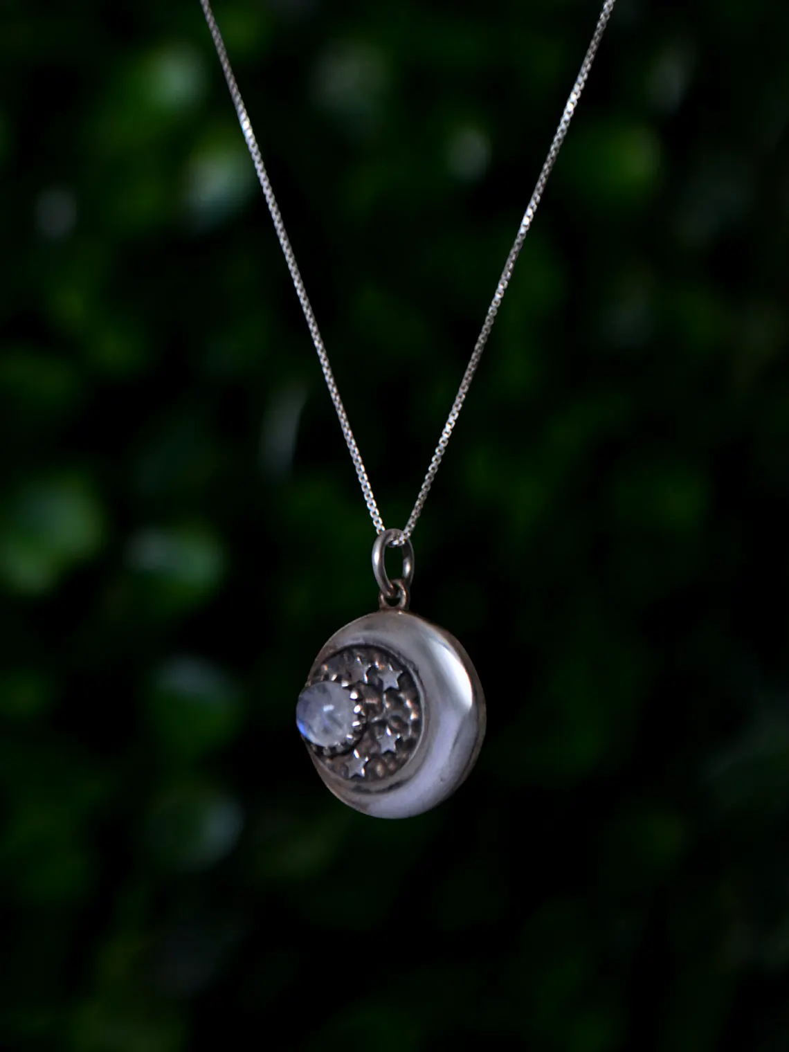 Colgante Luna y Estrellas Piedra Luna 2