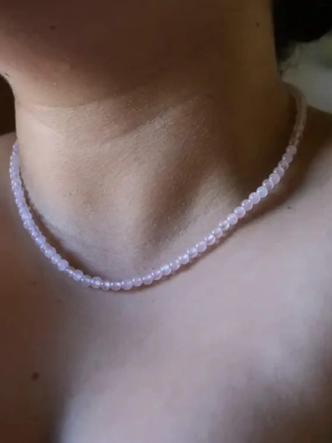 Collar Mostacillas Cuarzo Rosa 1