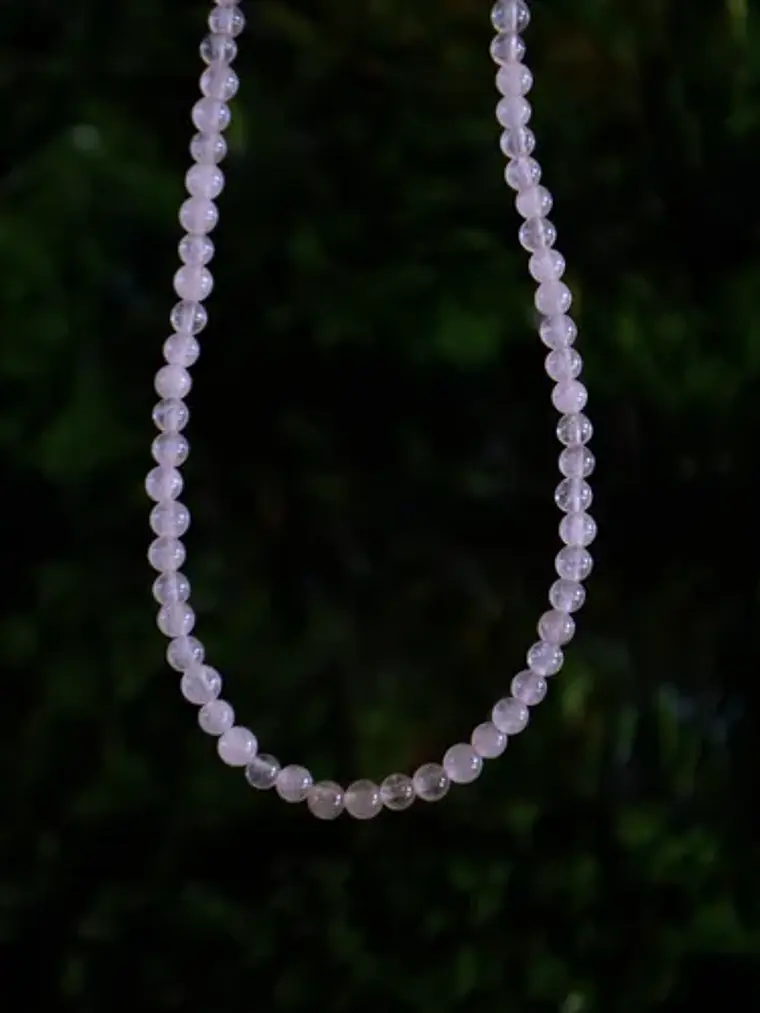 Collar Mostacillas Cuarzo Rosa 2