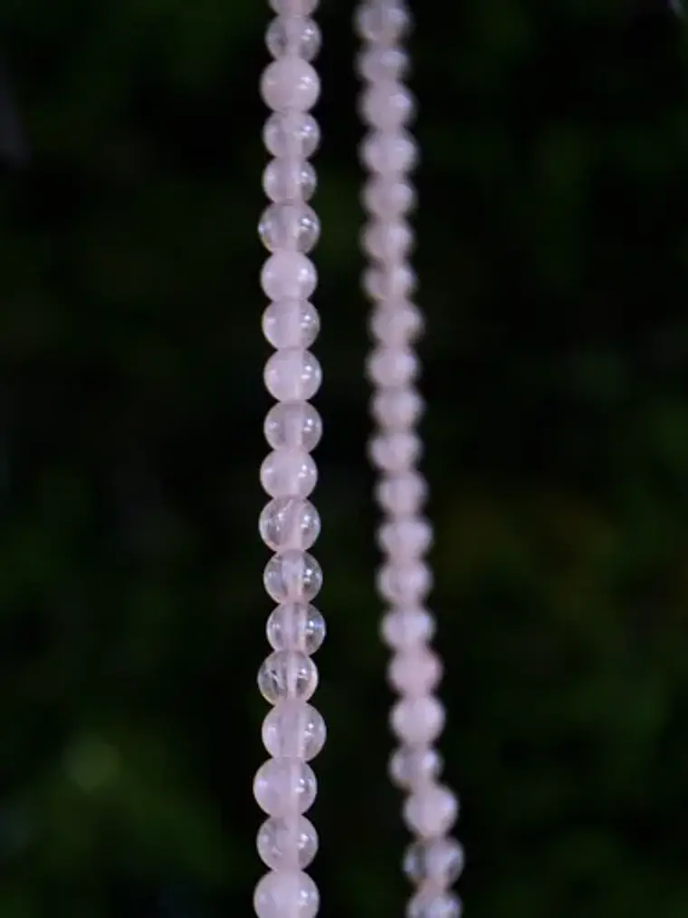 Collar Mostacillas Cuarzo Rosa 3