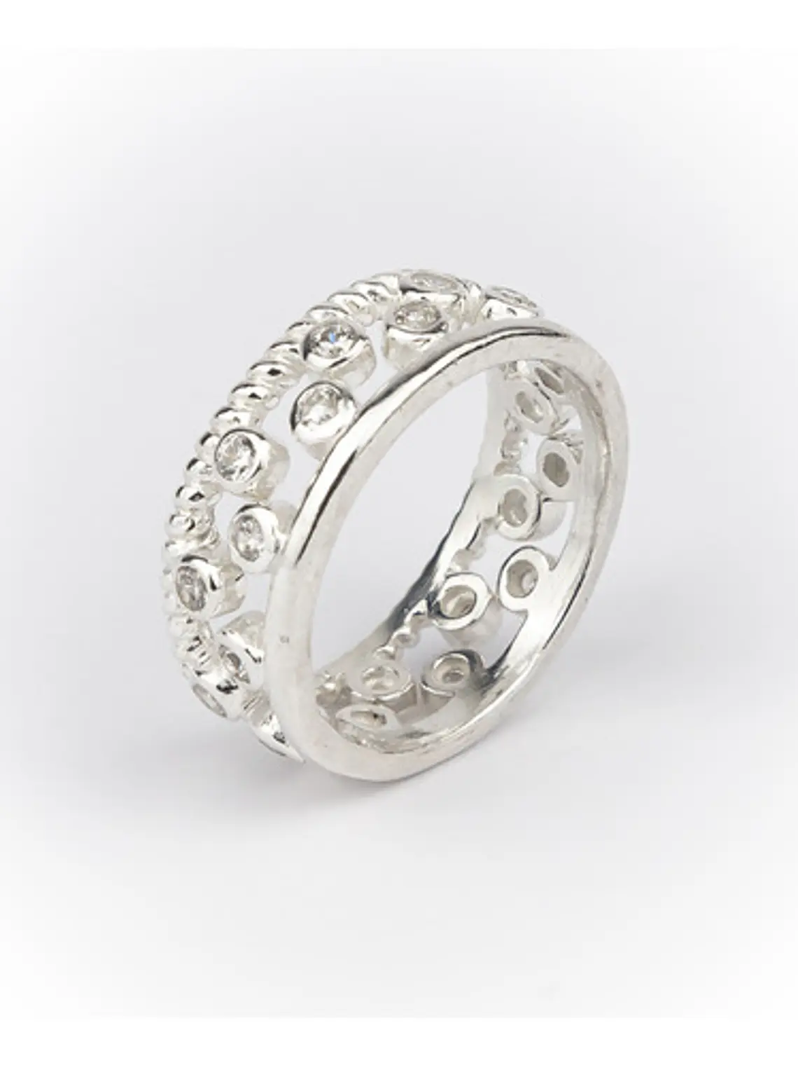 Set Anillos Apilables Topacio Blanco 1