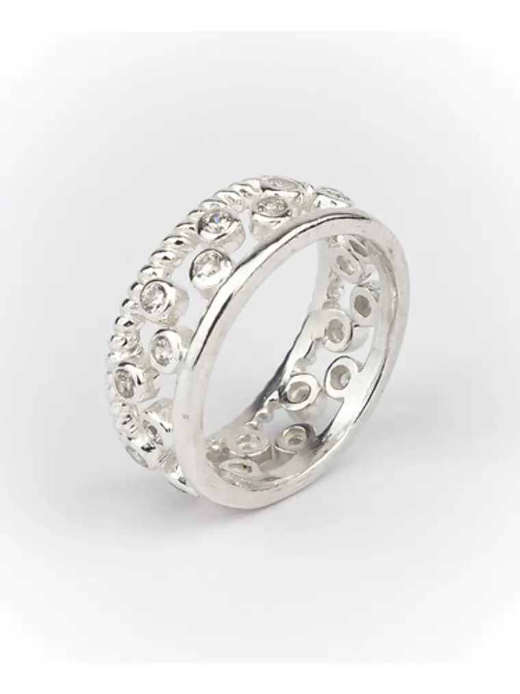 Set Anillos Apilables Topacio Blanco 1