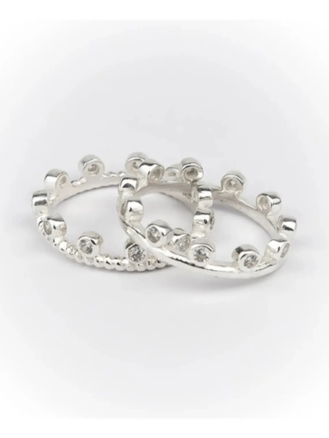 Set Anillos Apilables Topacio Blanco 3
