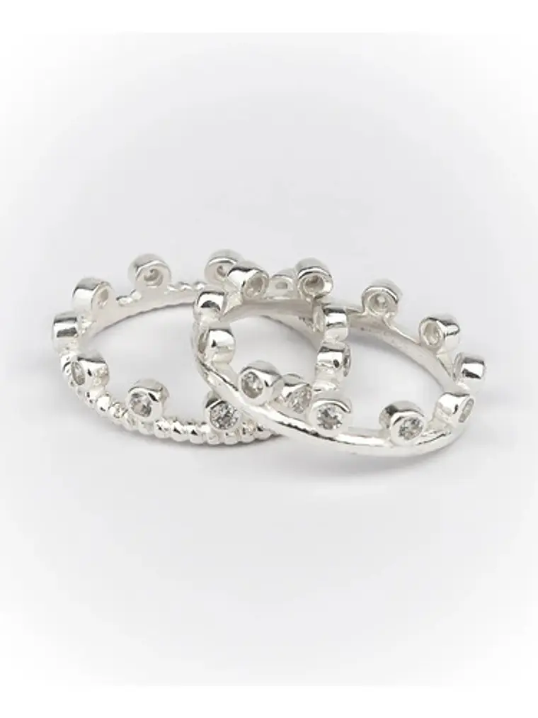 Set Anillos Apilables Topacio Blanco 3