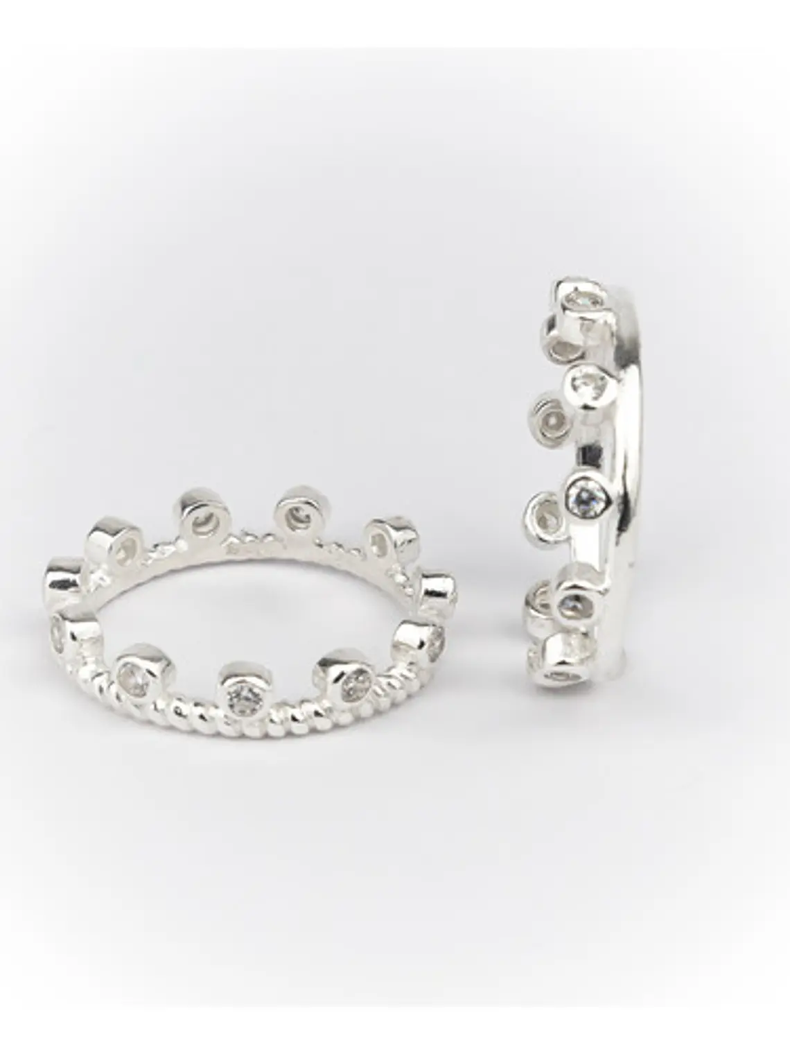 Set Anillos Apilables Topacio Blanco 4