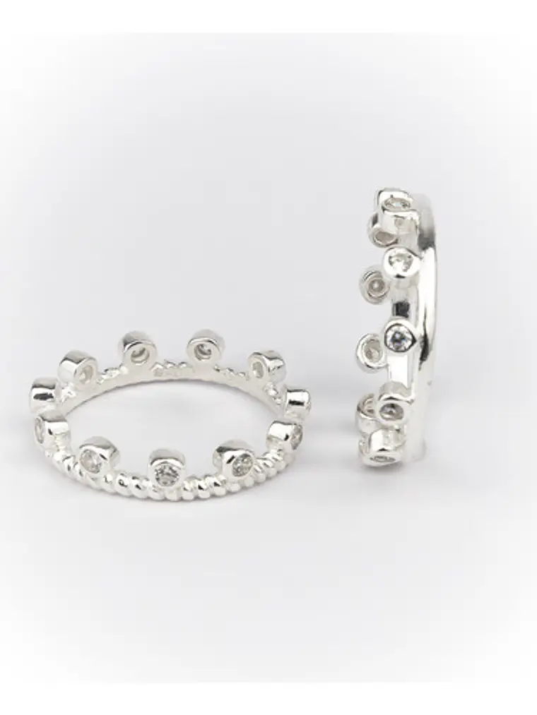 Set Anillos Apilables Topacio Blanco 4