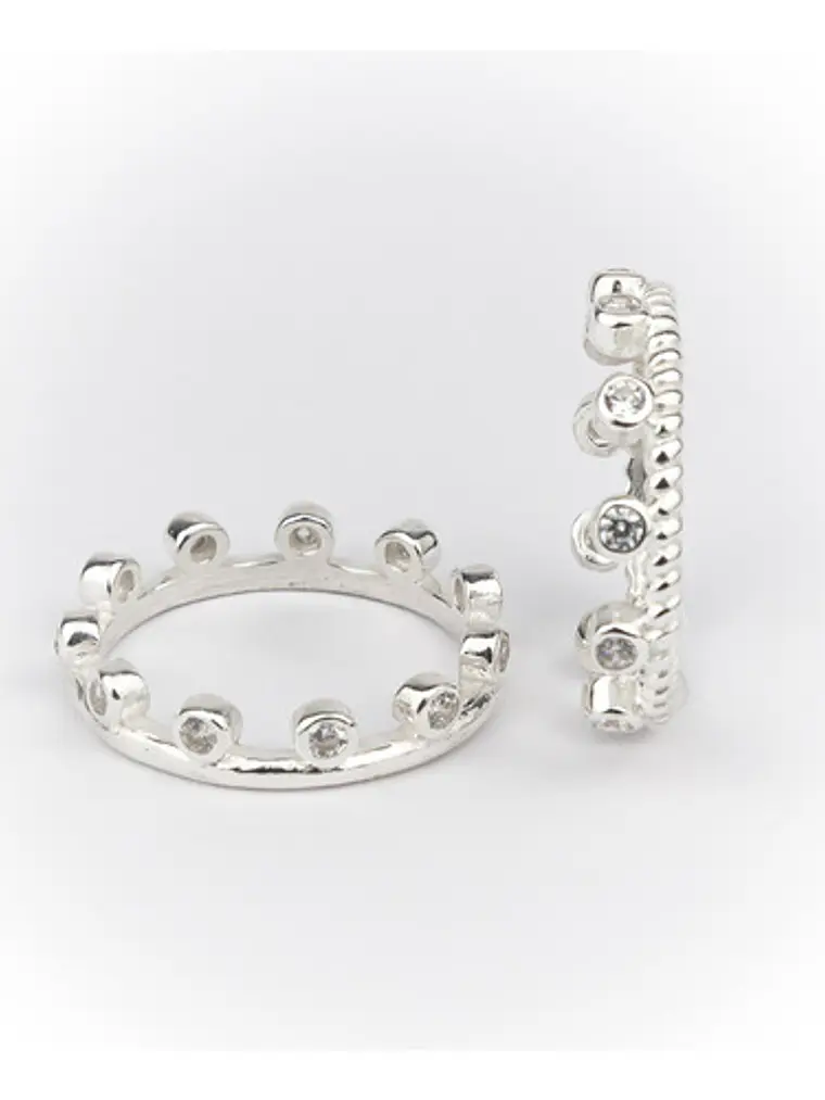 Set Anillos Apilables Topacio Blanco 5