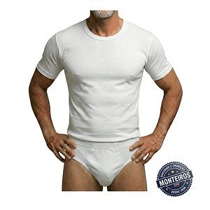 Camisola Interior de Meia Manga Malha Ribe para Homem MC 505CF