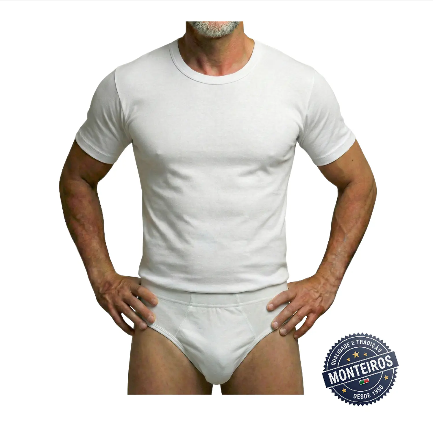Camisola interior homem meia manga cardada 1