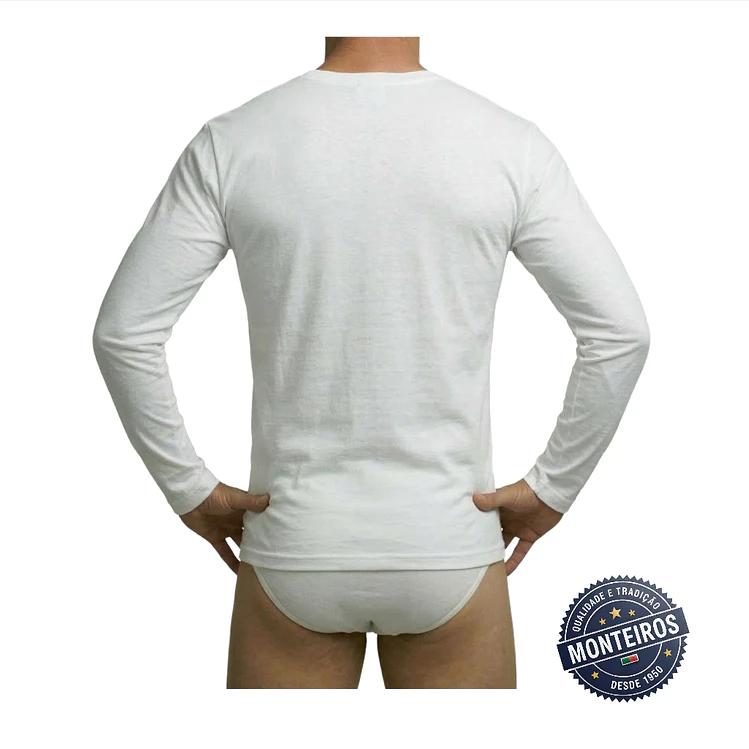 Camisola interior homem térmica manga comprida gola v 2