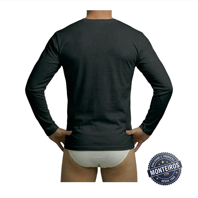 Camisola interior homem térmica manga comprida gola v 4