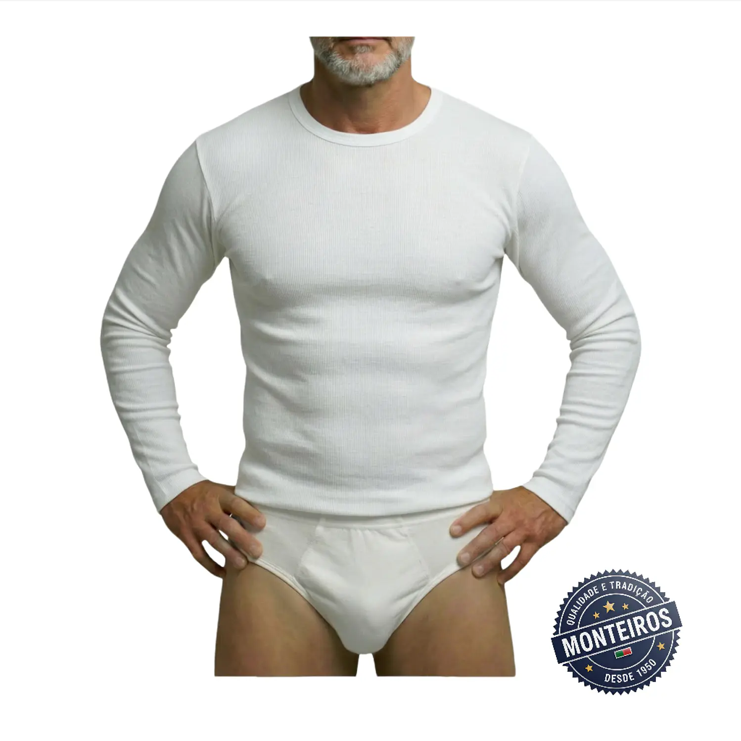 Camisola interior homem térmica manga comprida gola redonda 1