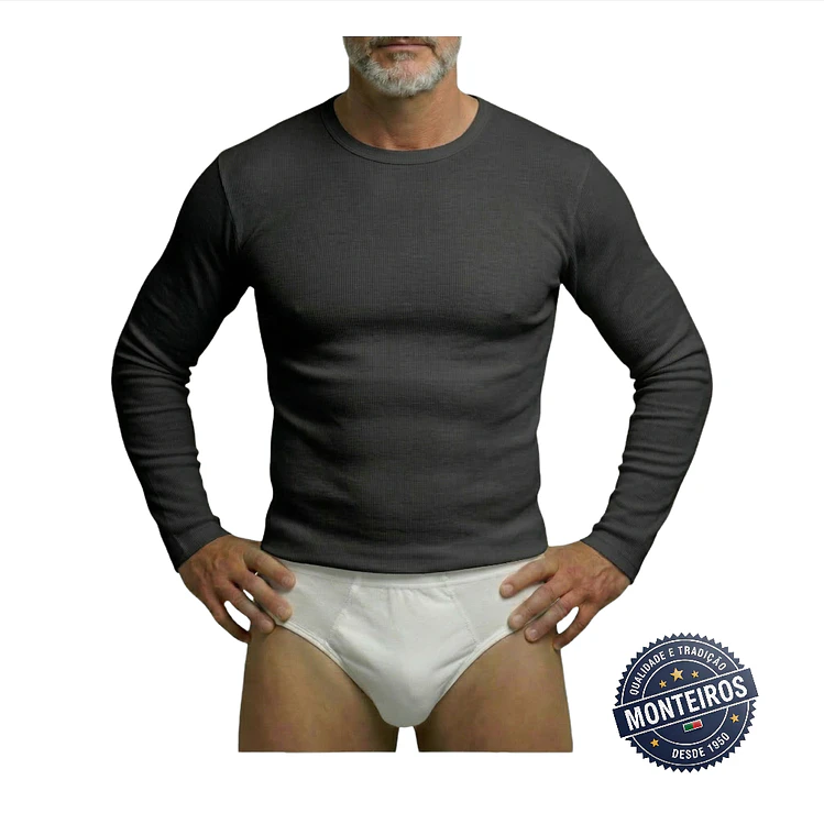 Camisola interior homem térmica manga comprida gola redonda 3