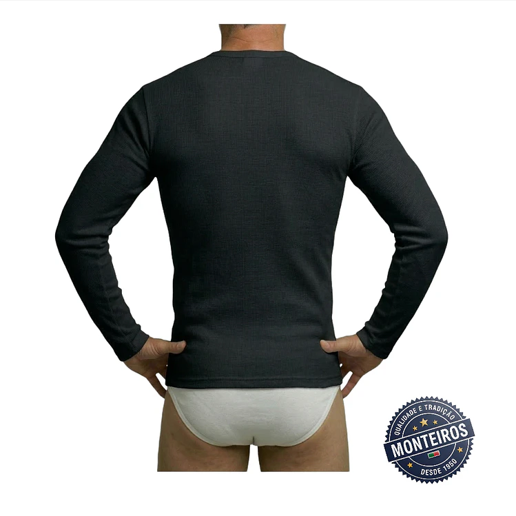 Camisola interior homem térmica manga comprida gola redonda 4