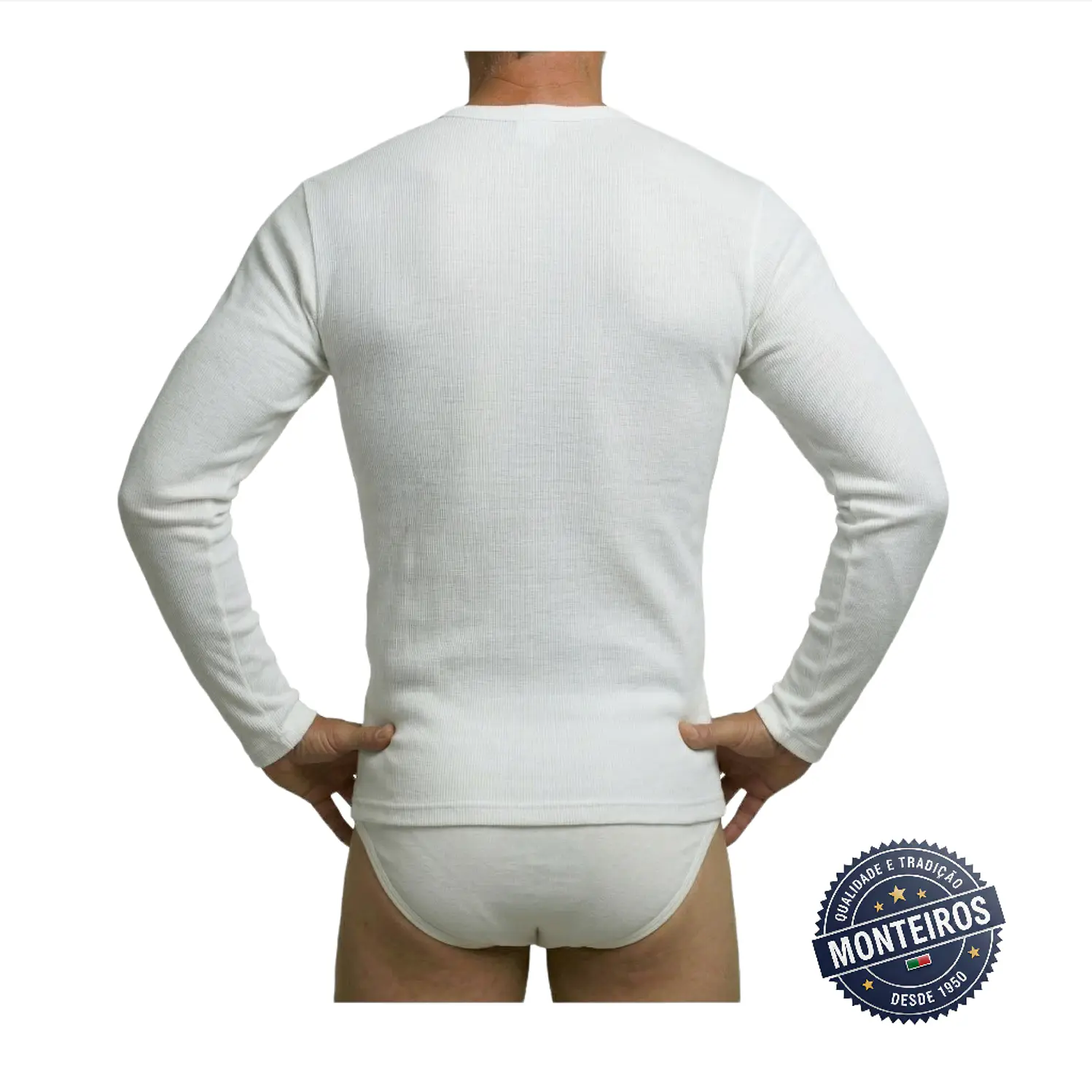 Camisola interior homem térmica manga comprida gola redonda 2