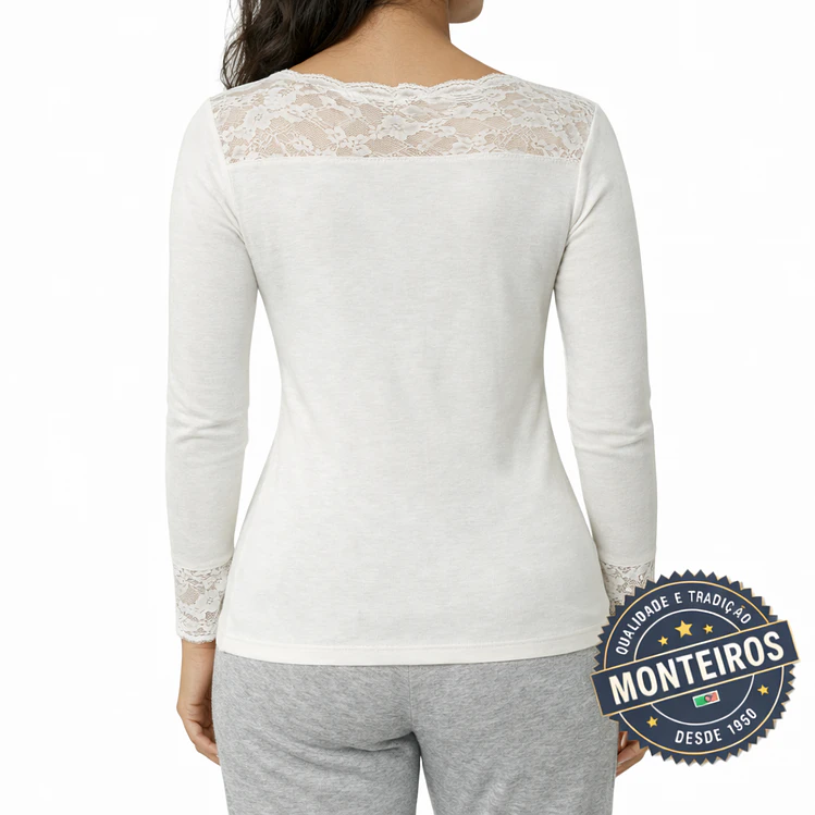 Camisola Interior Térmica de Senhora com Detalhe em Renda - Ysabel Mora 70005 2