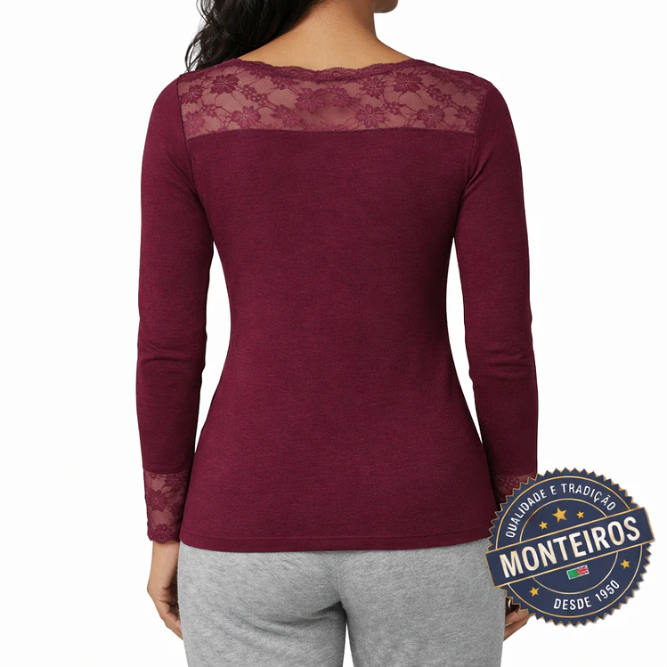Camisola Interior Térmica de Senhora com Detalhe em Renda - Ysabel Mora 70005 4