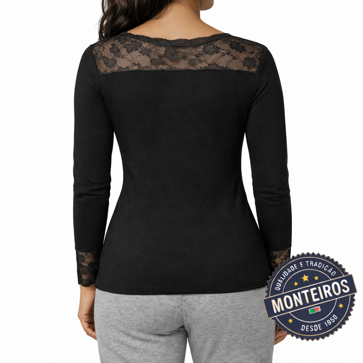 Camisola Interior Térmica de Senhora com Detalhe em Renda - Ysabel Mora 70005 8