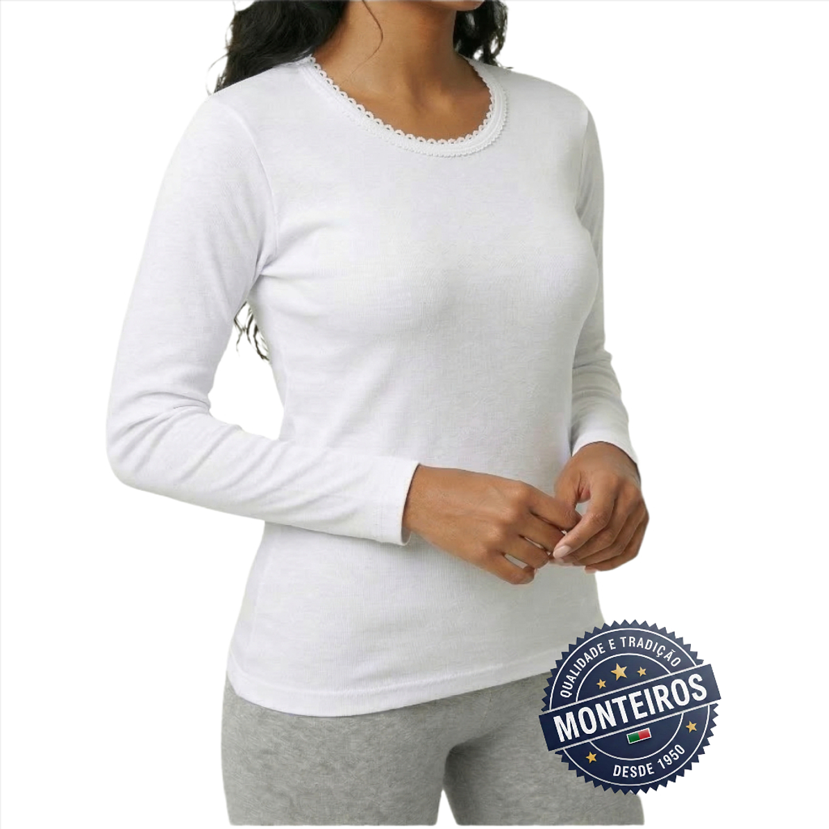 Camisola Interior com Manga sem Carda e Malha Ribe - MC 554F 1