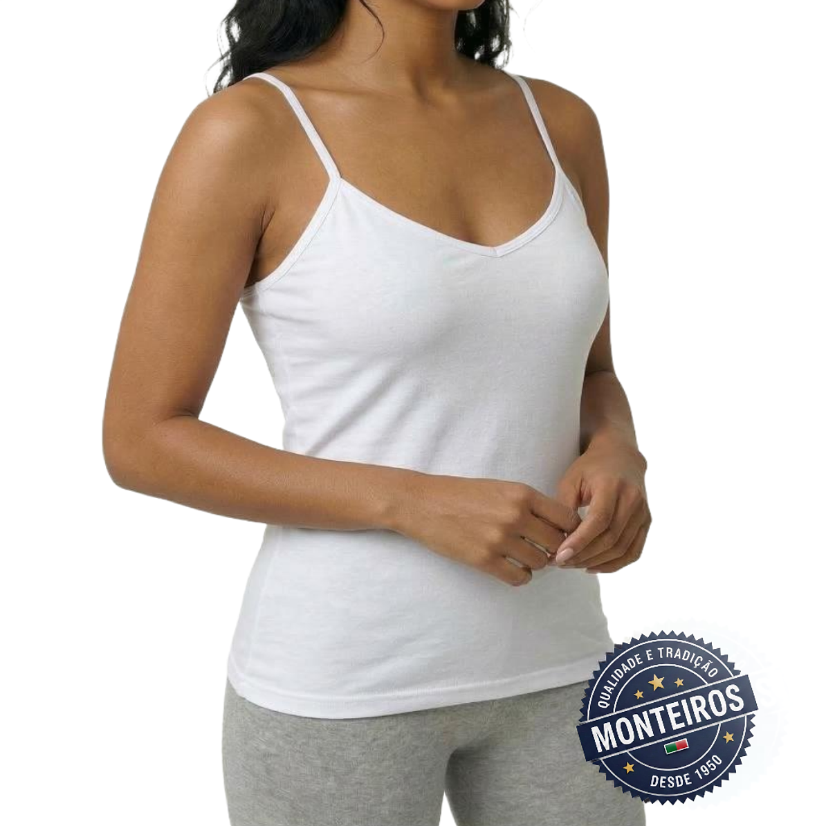 Camisola Interior com Alças em Cetim Finas - MC 560S 1