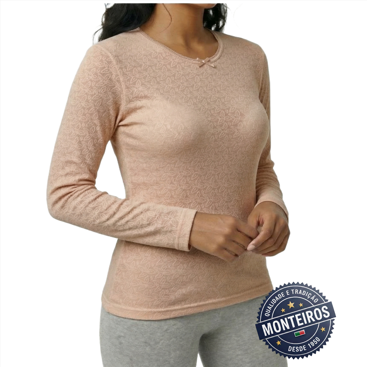 Camisola Interior com Manga Rendada sem Carda - MC 574F 4